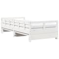 Miniatyrbillede 7 af 11: vidaXL daybed med udtræk og madrasser 90x200 cm massivt fyrretræ hvid