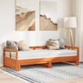 Miniatyrbillede 4 af 11: vidaXL daybed m. udtræk madrasser 90x200cm massivt fyrretræ gyldenbrun