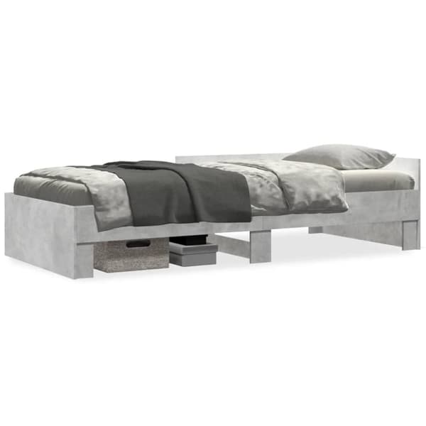 vidaXL sengeramme 75x190 cm konstrueret træ betongrå