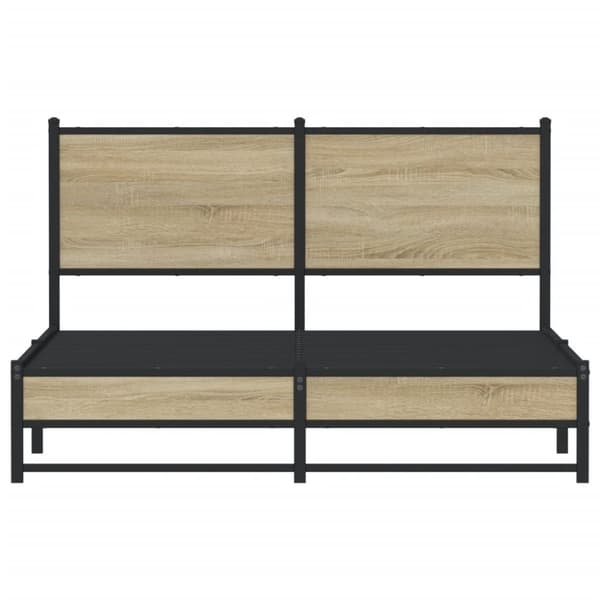 vidaXL sengeramme uden madras 140x190 cm metal sonoma-eg