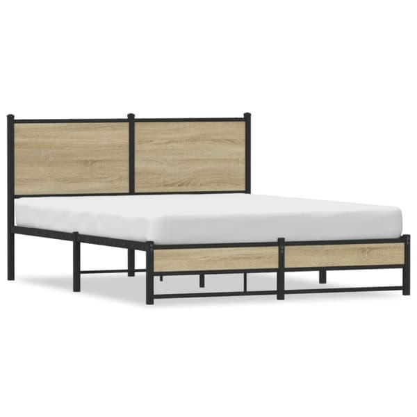 vidaXL sengeramme uden madras 140x190 cm metal sonoma-eg