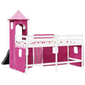 Miniatyrbillede 11 af 11: vidaXL højseng med tårn 80x200 cm massivt fyrretræ pink
