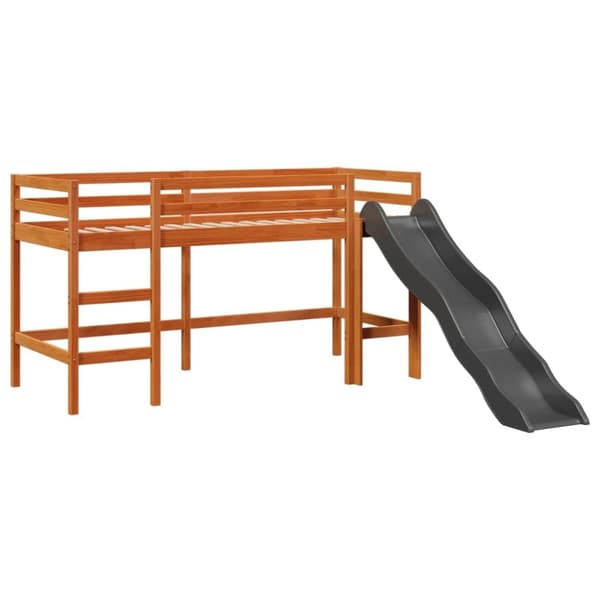 vidaXL Lasten parvisänky tornilla pinkki 90x200 cm täysi mänty