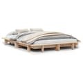 Miniatyrbilde 2 av 10: vidaXL Sengeramme uten madrass hvit 135x190 cm heltre furu
