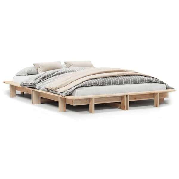 vidaXL Sengeramme uten madrass hvit 135x190 cm heltre furu
