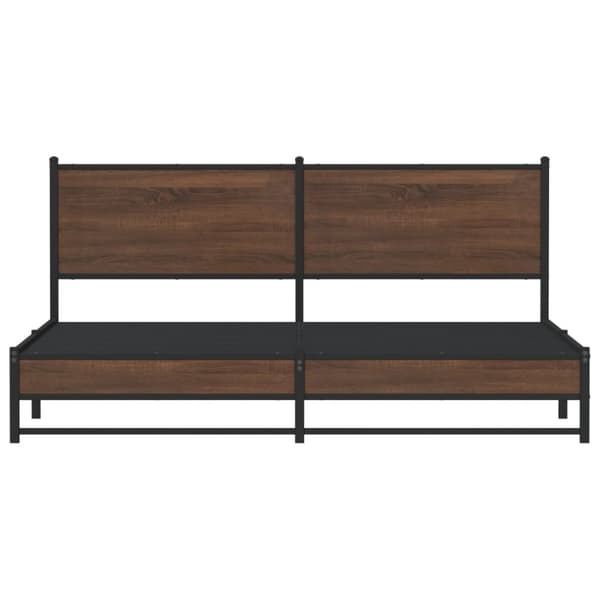 vidaXL sengeramme uden madras 160x200 cm metal brun egetræsfarve