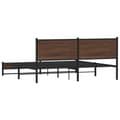 Miniatyrbillede 8 af 11: vidaXL sengeramme uden madras 160x200 cm metal brun egetræsfarve