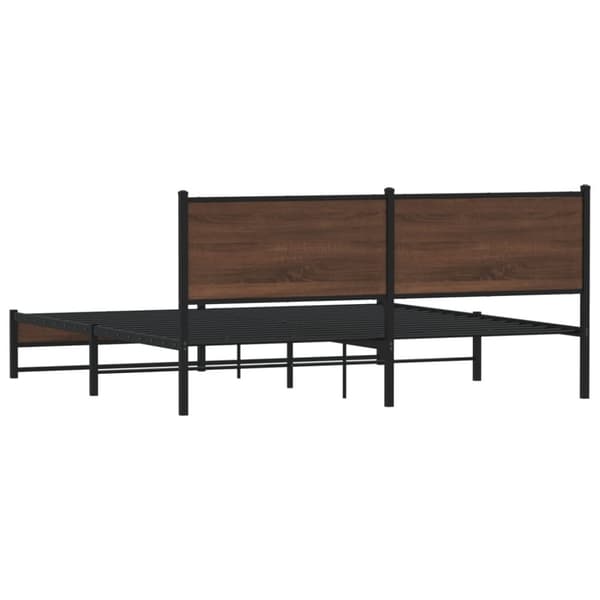vidaXL sengeramme uden madras 160x200 cm metal brun egetræsfarve
