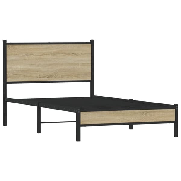 vidaXL sengeramme uden madras 100x190 cm metal sonoma-eg
