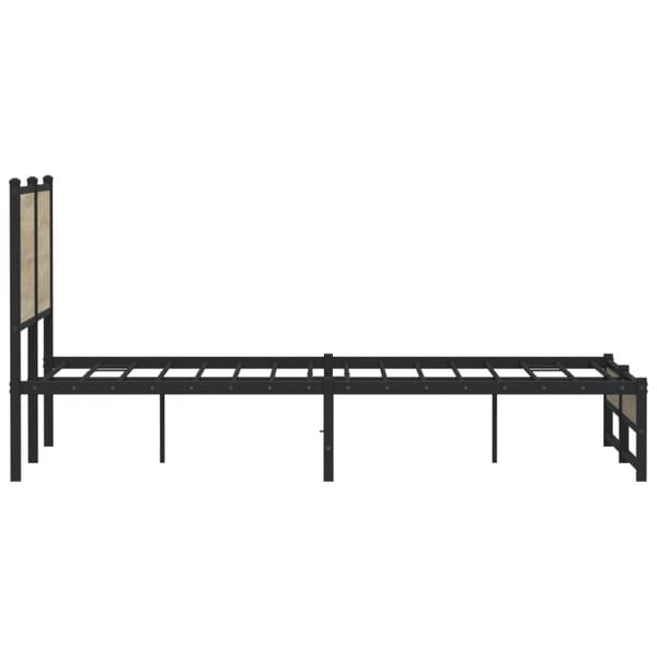vidaXL Metallinen sängynrunko ilman patjaa Sonoma-tammi 150x200 cm
