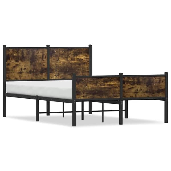 vidaXL sengeramme uden madras 120x190 cm metal røget egetræsfarve