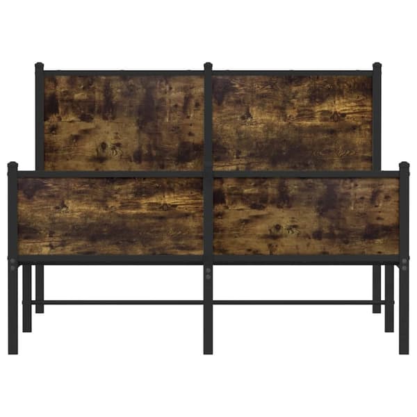 vidaXL sengeramme uden madras 120x190 cm metal røget egetræsfarve