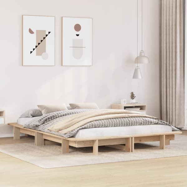 vidaXL Sänky patjalla 120x200 cm täysi mänty