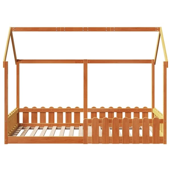 vidaXL sengeramme til husseng 90x200 cm massivt fyrretræ gyldenbrun