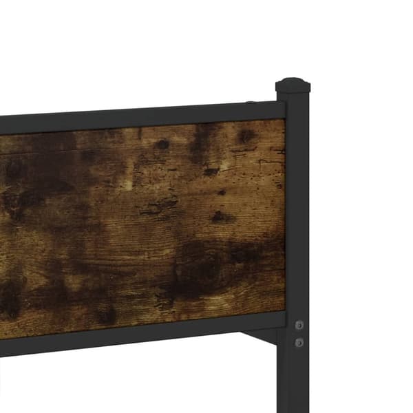 vidaXL Metallinen sängynrunko ilman patjaa savutammi 75x190 cm