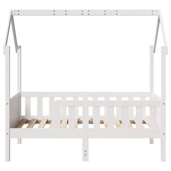 vidaXL sengeramme til husseng 70x140 cm massivt fyrretræ hvid
