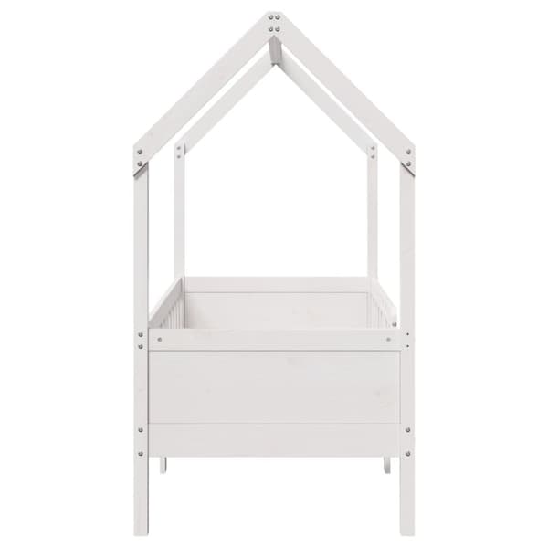 vidaXL sengeramme til husseng 70x140 cm massivt fyrretræ hvid