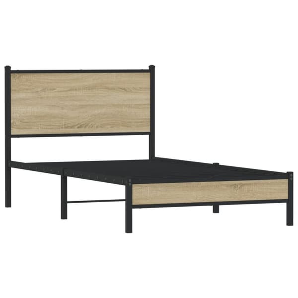 vidaXL Sengeramme i metall uten madrass sonoma eik 107x203 cm