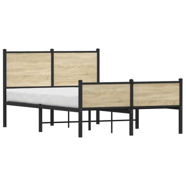 vidaXL Sengeramme i metall uten madrass sonoma eik 120x190 cm