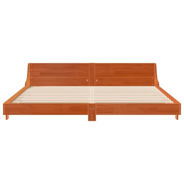 vidaXL Sengeramme uten madrass voksbrun 180x200 cm heltre furu