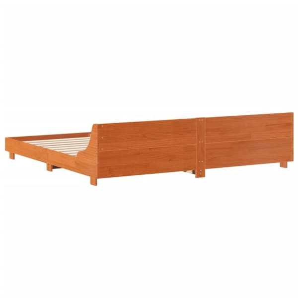 vidaXL Sengeramme uten madrass voksbrun 180x200 cm heltre furu