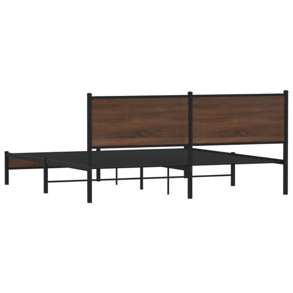 vidaXL Sengeramme i metall uten madrass brun eik 160x200 cm
