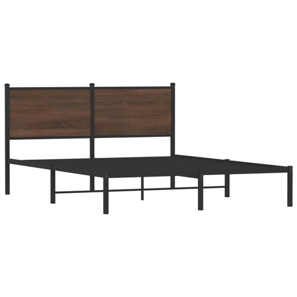 vidaXL Sengeramme i metall uten madrass brun eik 137x190 cm