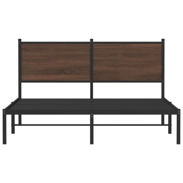 vidaXL Sengeramme i metall uten madrass brun eik 137x190 cm