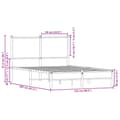 Miniatyrbilde 11 av 11: vidaXL Sengeramme i metall uten madrass røkt eik 120x200 cm