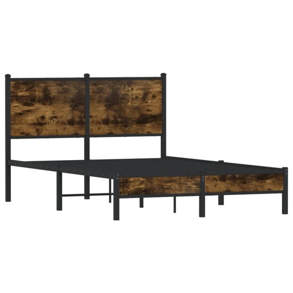 vidaXL Sengeramme i metall uten madrass røkt eik 120x200 cm