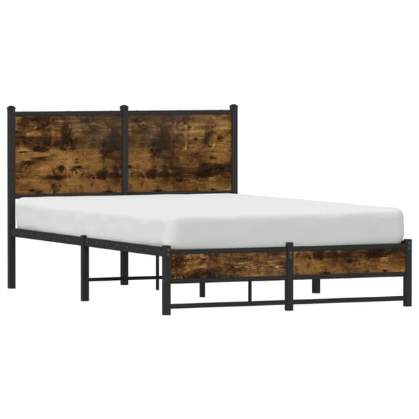 vidaXL sengeramme uden madras 120x200 cm metal røget egetræsfarve