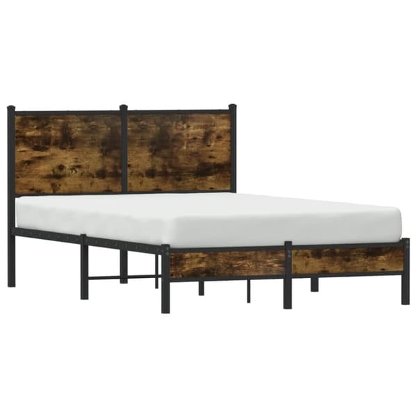vidaXL sengeramme uden madras 120x200 cm metal røget egetræsfarve