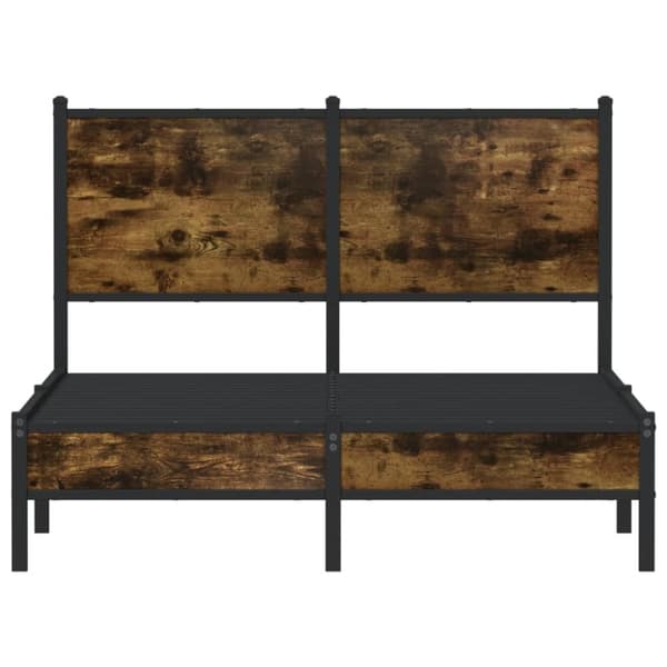 vidaXL sengeramme uden madras 120x200 cm metal røget egetræsfarve