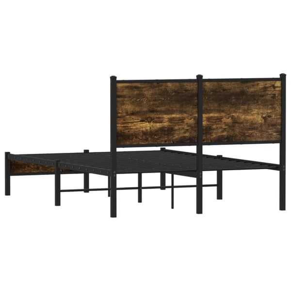 vidaXL sengeramme uden madras 120x200 cm metal røget egetræsfarve