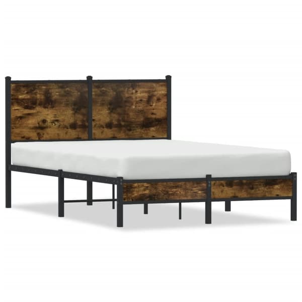 vidaXL sengeramme uden madras 120x200 cm metal røget egetræsfarve