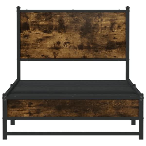 vidaXL sengeramme uden madras 75x190 cm metal røget egetræsfarve