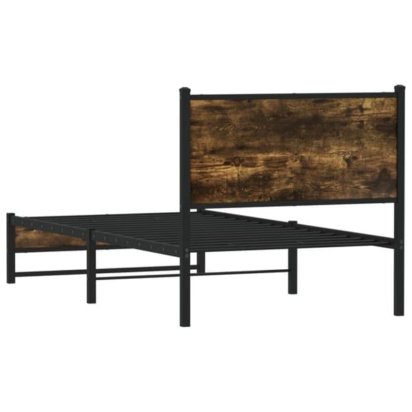 vidaXL sengeramme uden madras 75x190 cm metal røget egetræsfarve