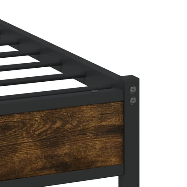 vidaXL sengeramme uden madras 75x190 cm metal røget egetræsfarve