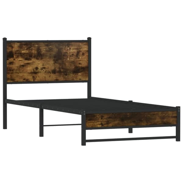 vidaXL sengeramme uden madras 75x190 cm metal røget egetræsfarve