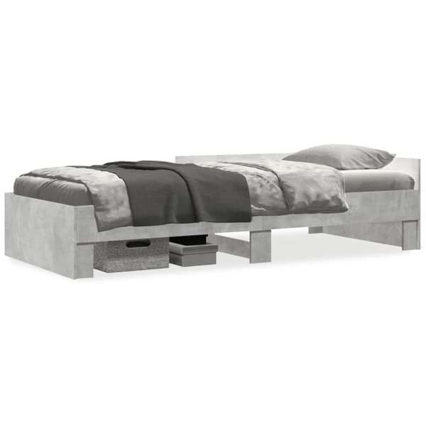 vidaXL Sängynrunko betoninharmaa 100x200 cm tekninen puu
