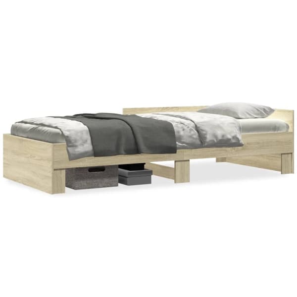 vidaXL sengeramme 100x200 cm konstrueret træ sonoma-eg