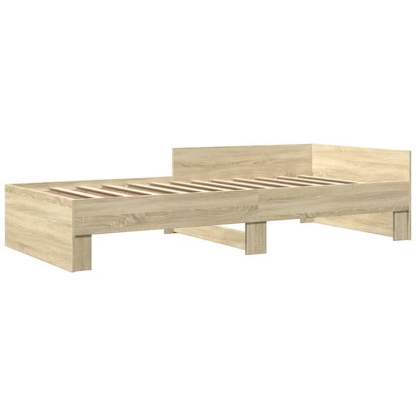 vidaXL sengeramme 100x200 cm konstrueret træ sonoma-eg