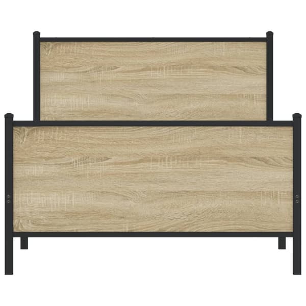 vidaXL Metallinen sängynrunko ilman patjaa Sonoma-tammi 100x190 cm