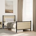 Miniatyrbillede 4 af 11: vidaXL sengeramme uden madras 80x200 cm metal sonoma-eg