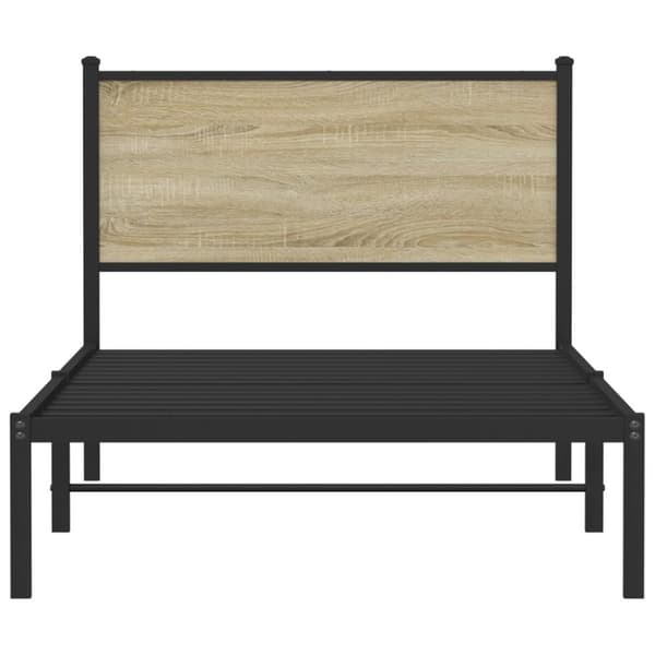 vidaXL Metallinen sängynrunko ilman patjaa Sonoma-tammi 100x200 cm