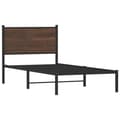 Miniatyrbilde 3 av 11: vidaXL Sengeramme i metall uten madrass brun eik 75x190 cm