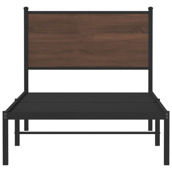 vidaXL Sengeramme i metall uten madrass brun eik 75x190 cm