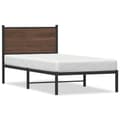 Miniatyrbilde 2 av 11: vidaXL Sengeramme i metall uten madrass brun eik 75x190 cm