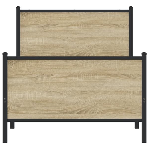 vidaXL Sengeramme i metall uten madrass sonoma eik 90x190 cm