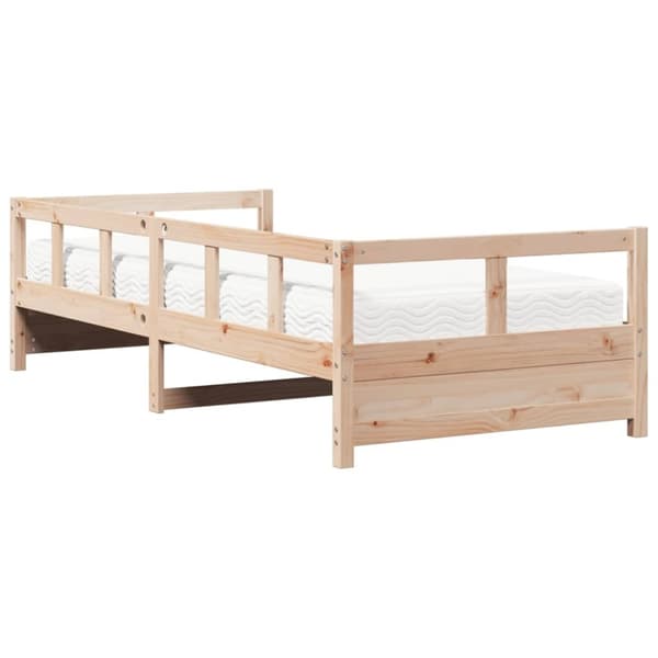 vidaXL Dagseng med madrass 80x200 cm heltre furu